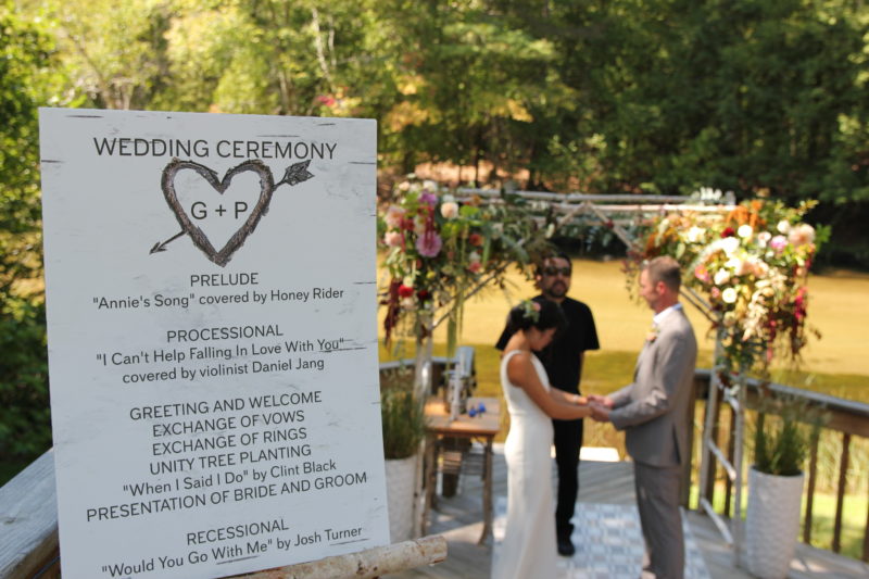 wedding ceremony sign